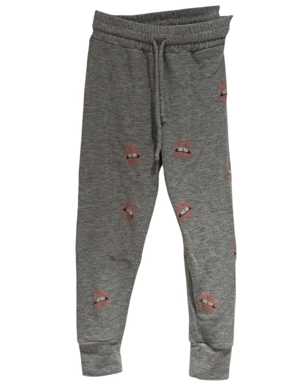 LAUREN MOSHI grey sweatpants with lips print all over - size 4
